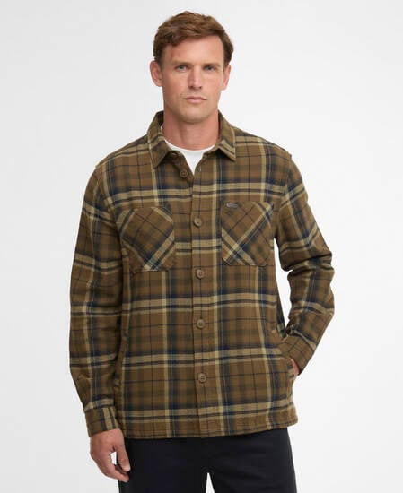 Trent Checked Overshirt Olive