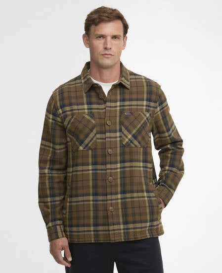 Trent Checked Overshirt Olive