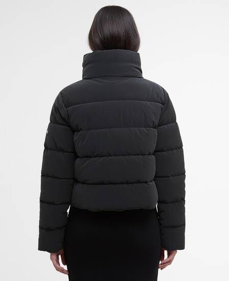 Hudson Faux-Velvet Puffer Jacket Black