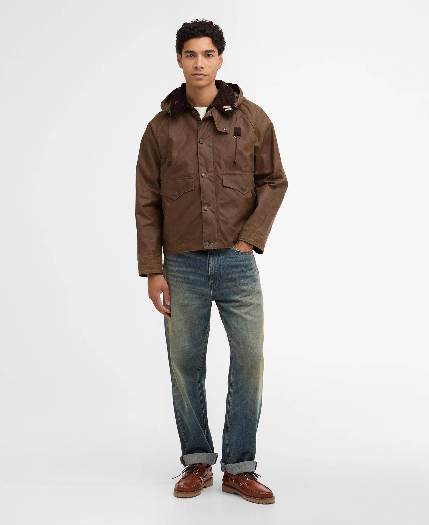 Barbour x Levi's Spey Waxed Jacket Tan image number 3