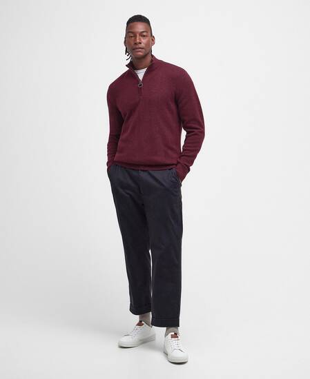 Essential Tisbury Half-Zip Jumper Ruby
