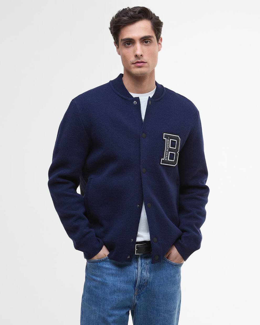Letterman Knitted Bomber Jacket
