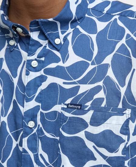 Spillroad Printed Short-Sleeved Shirt Dark Denim