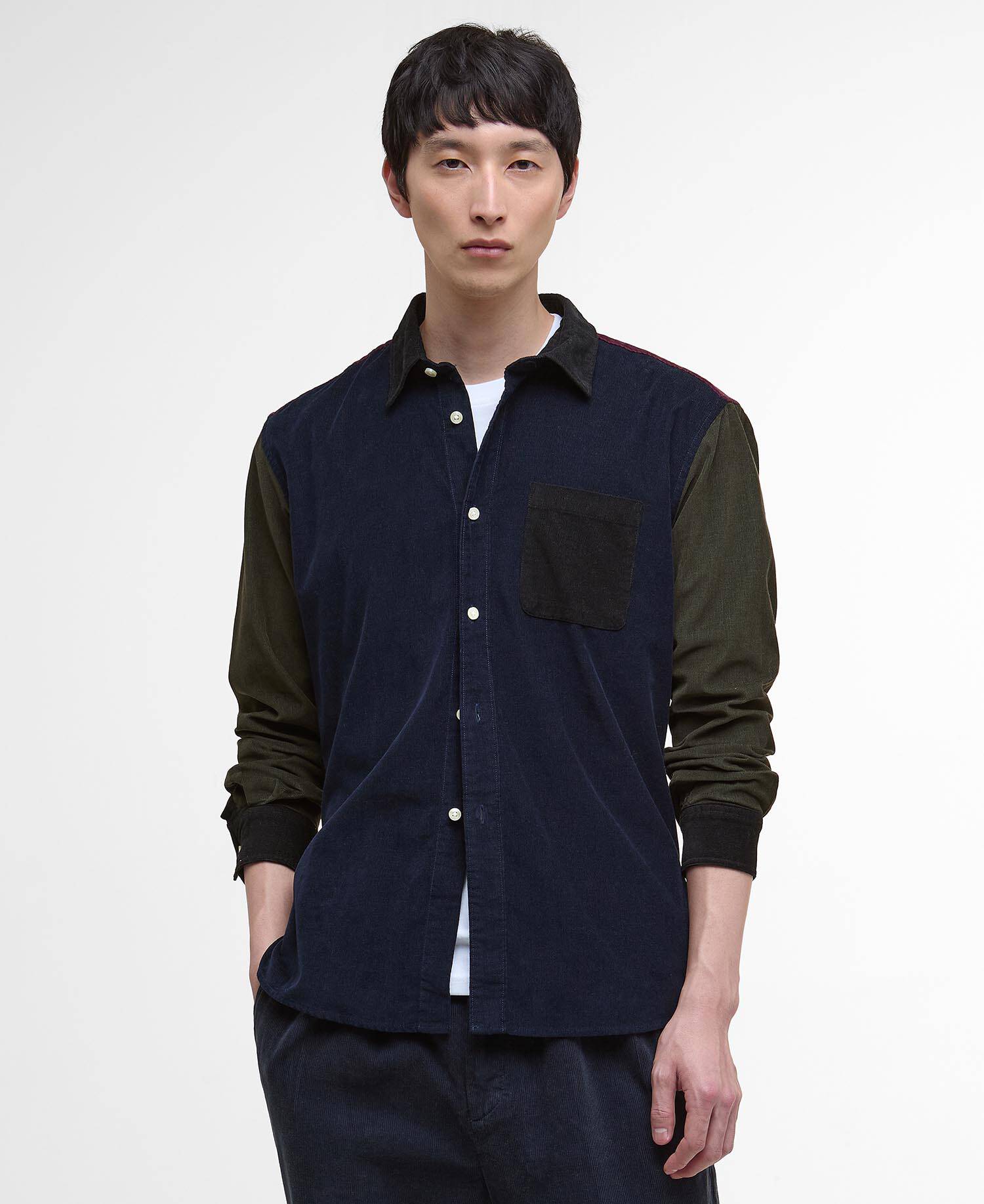 Patchwork Oversized Cord Shirt image number 0