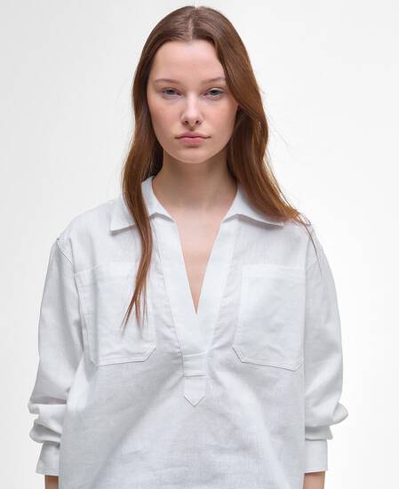 Cecile Relaxed Tunic Shirt White