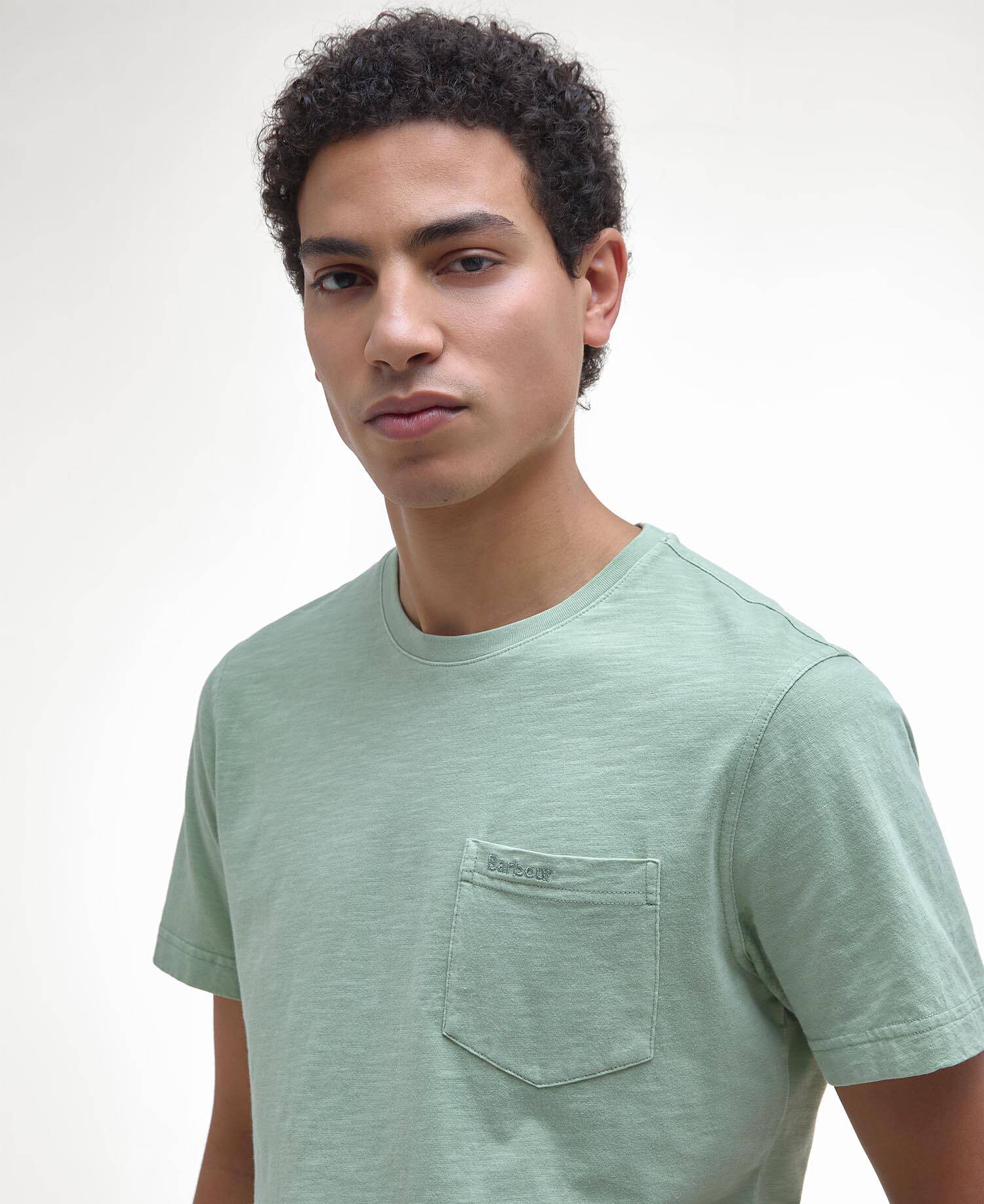 T-shirt con taschino tinta con pigmenti image number 3