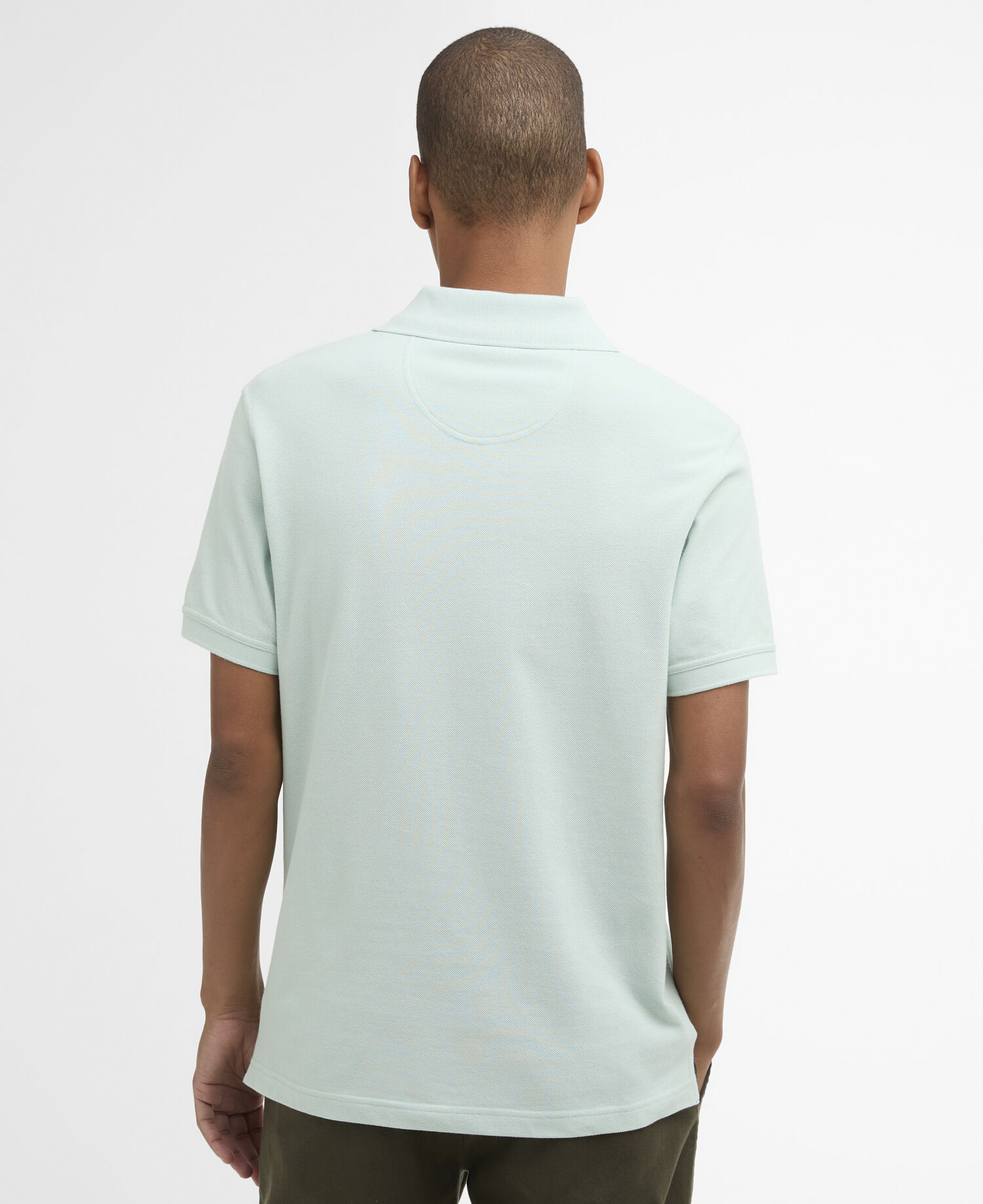 Tartan Pique Polo Shirt Mint Blue