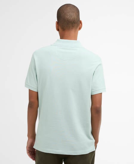 Tartan Pique Polo Shirt Mint Blue