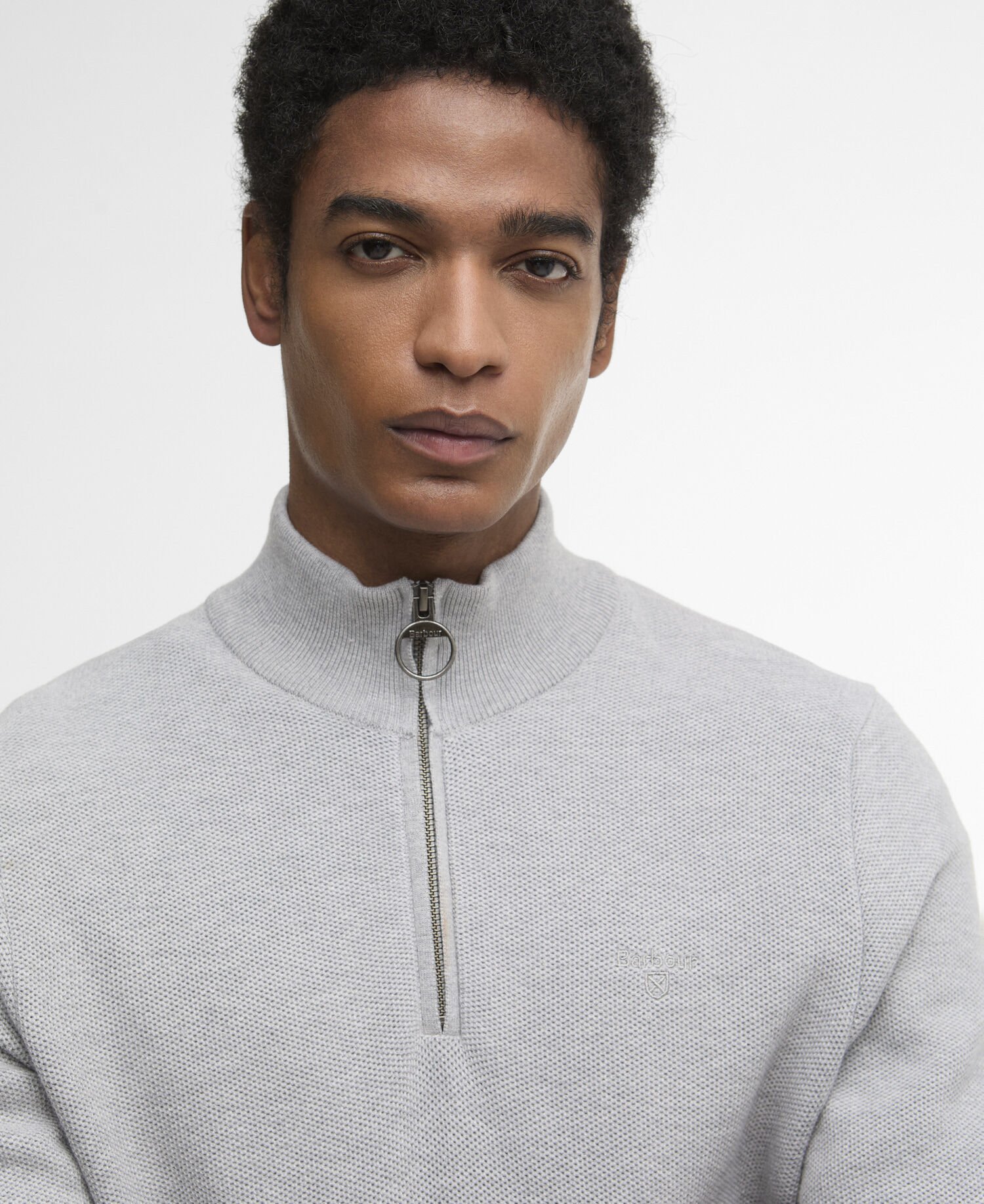 Pullover Essential Honeycomb Half-Zip Grey Marl