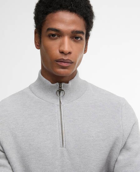 Pullover Essential Honeycomb Half-Zip Grey Marl