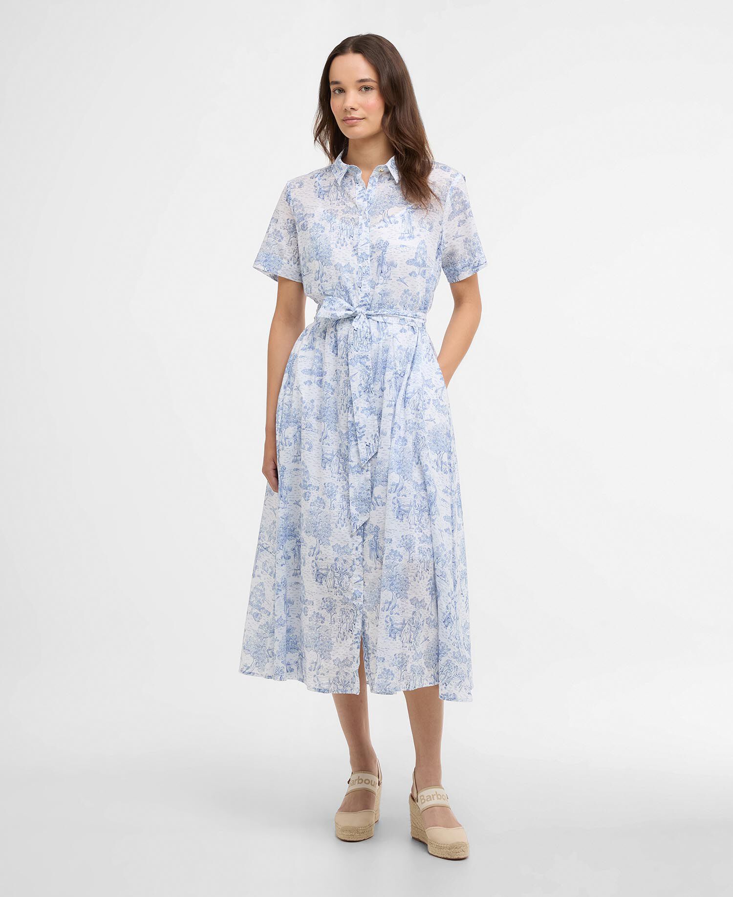 Kleid Wisteria Midi Ink Blue Print