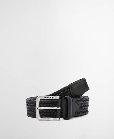 Stretch Leather Belt Black
