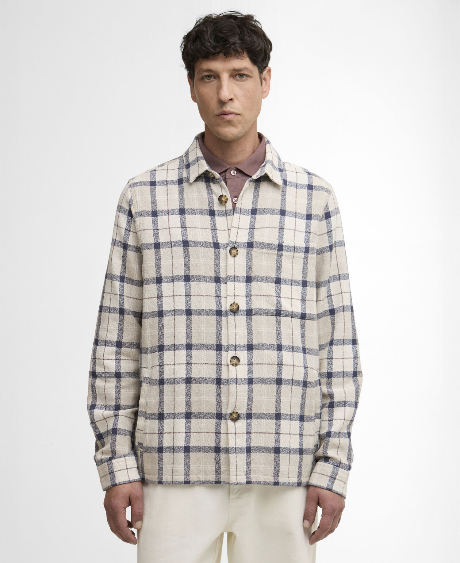 Overshirt Vennel in tartan testurizzato Oban Mist Tartan
