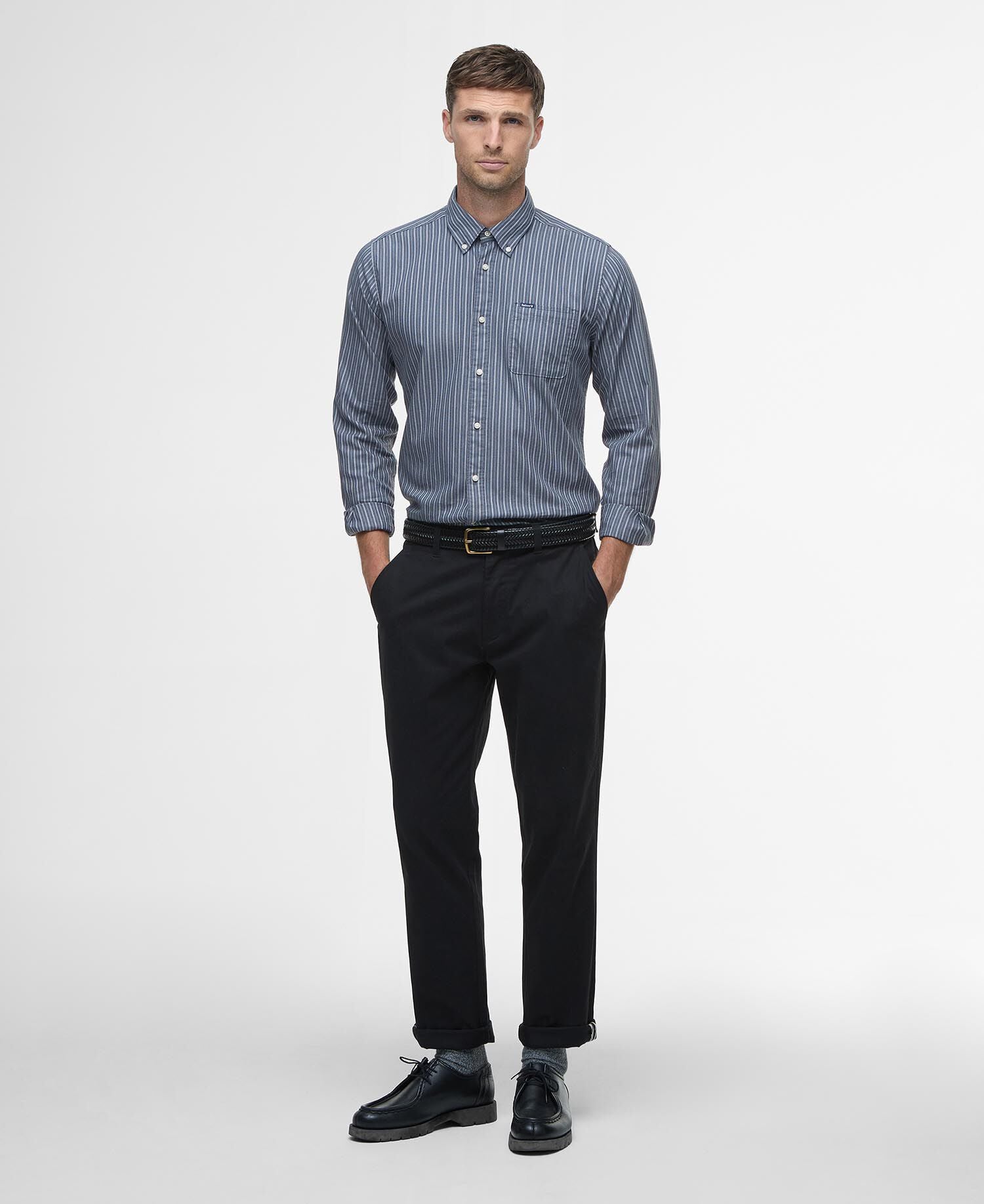Longfield Striped Tailored Shirt Navy