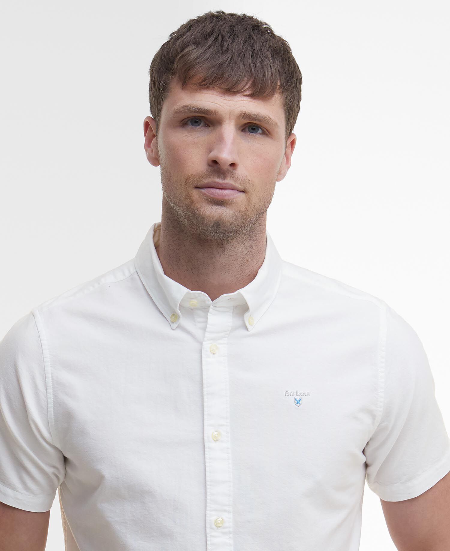 Oxtown Oxford Tailored Short-Sleeved Shirt Classic White