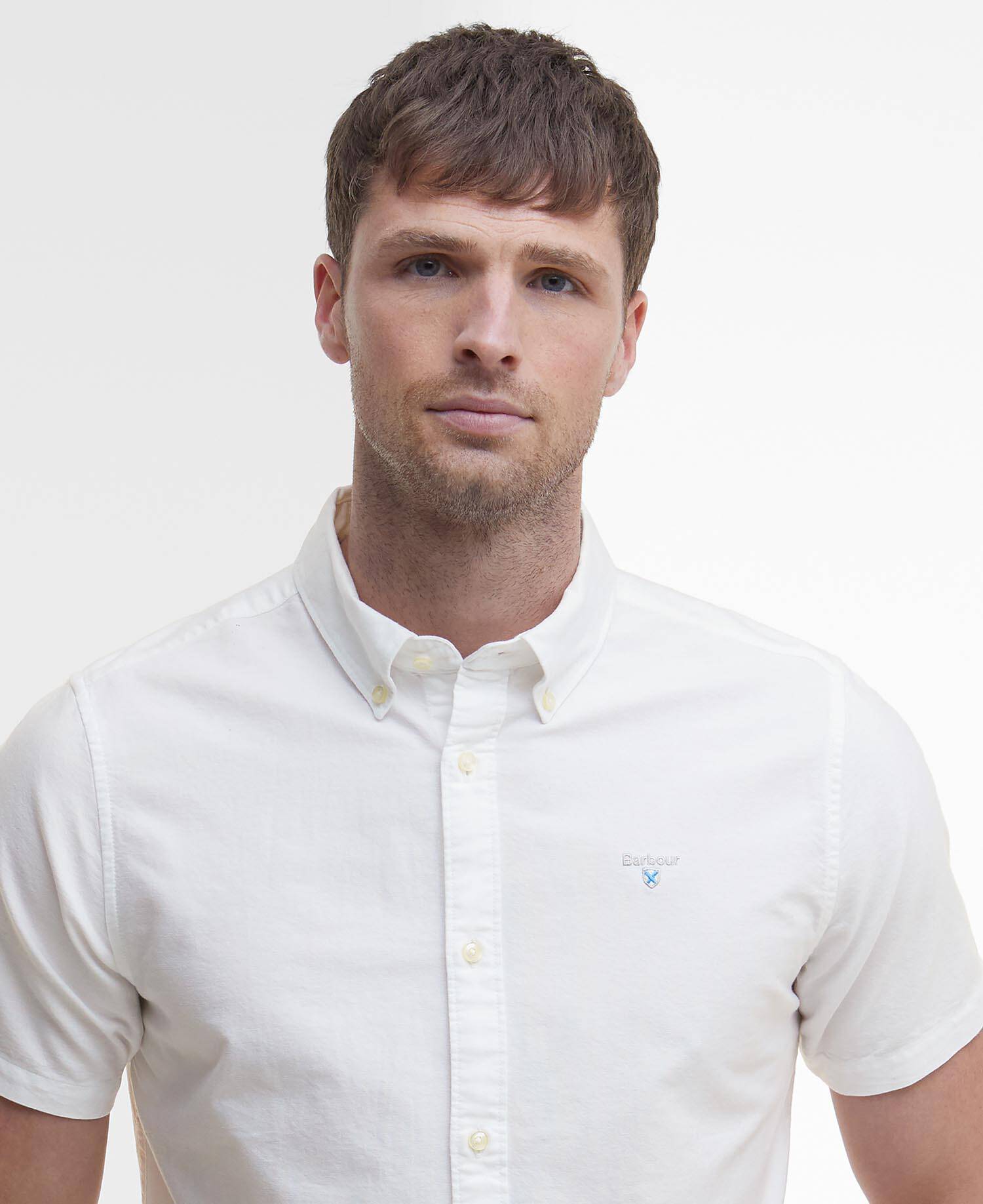 Oxtown Oxford Tailored Short-Sleeved Shirt Classic White image number 3