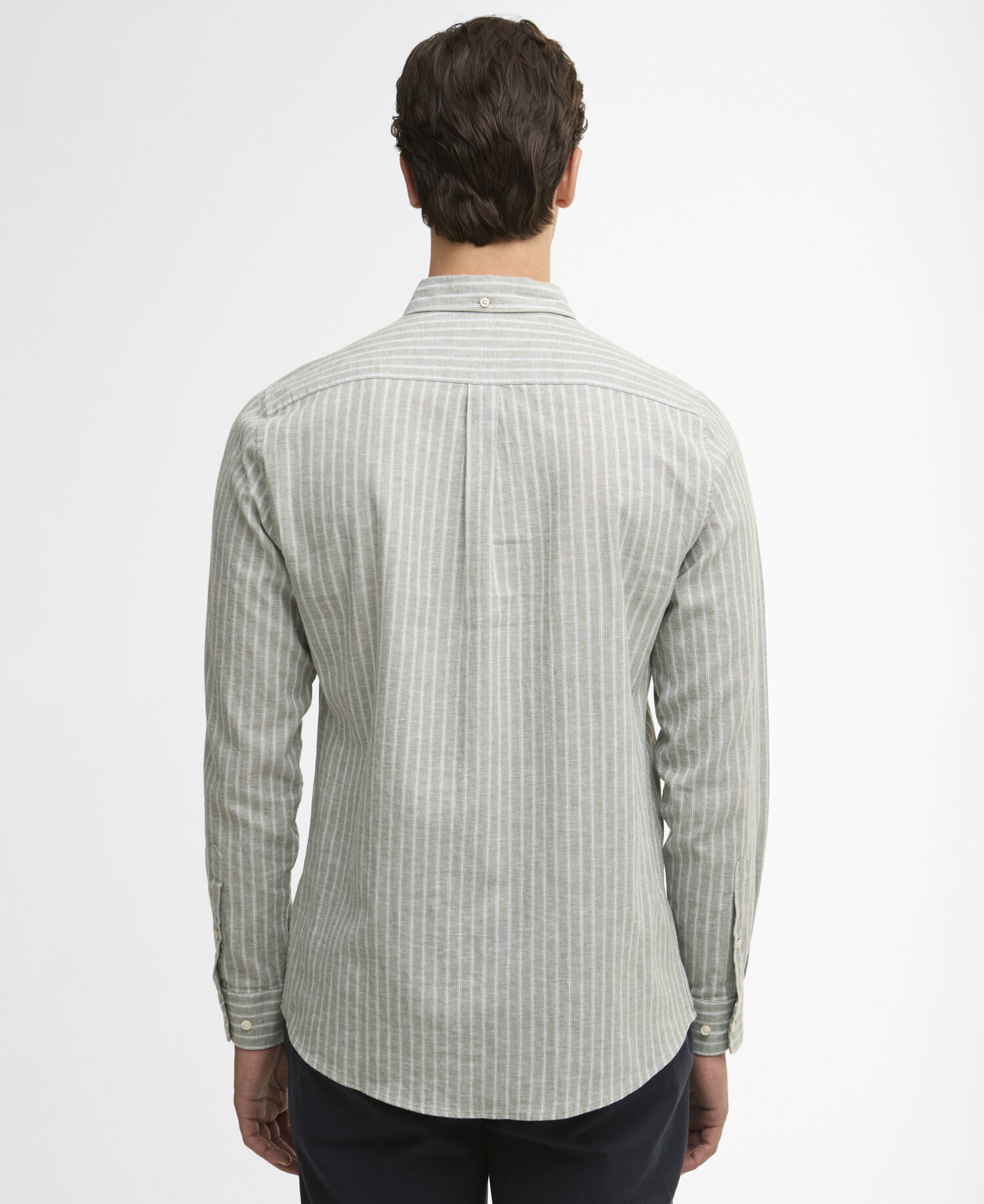 Nelson Striped Long-Sleeved Tailored Shirt Bleached Olive