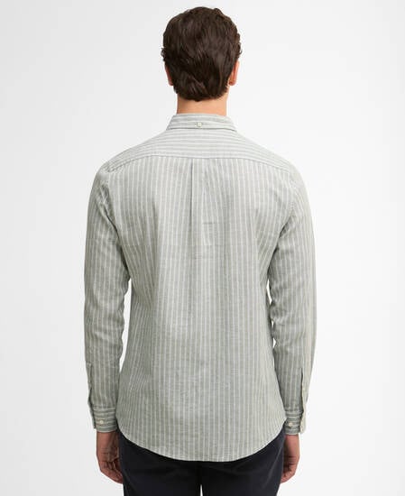 Nelson Striped Long-Sleeved Tailored Shirt Bleached Olive