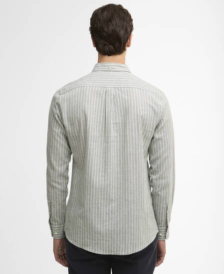 Nelson Striped Long-Sleeved Tailored Shirt Bleached Olive