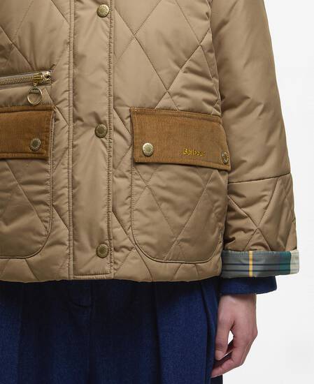 Giacca trapuntata Martha Military Brown/Ancient Tartan