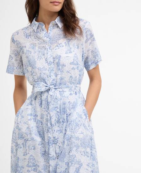 Wisteria Midi Dress Ink Blue Print