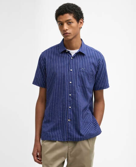 Nelson Striped Short-Sleeved Shirt Indigo