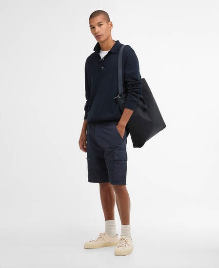 Langarm-Strickpoloshirt Pima Navy