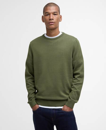 Pima Cotton Crew Neck Jumper Winter Moss