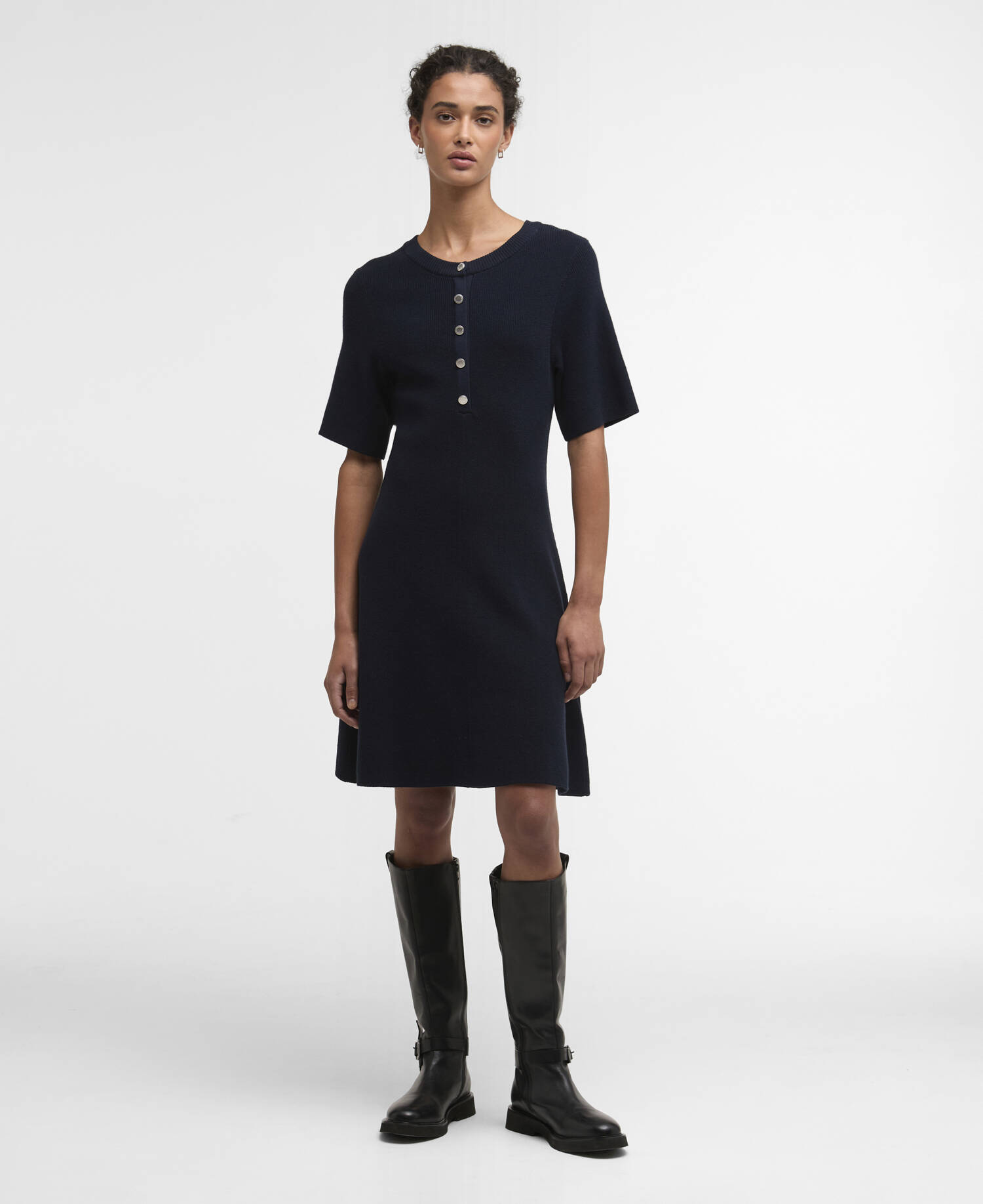 Camille Knitted Mini Dress Dark Navy image number 0