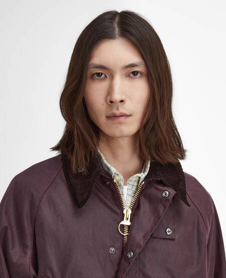 Oversized Bedale Waxed Jacket Bordeaux