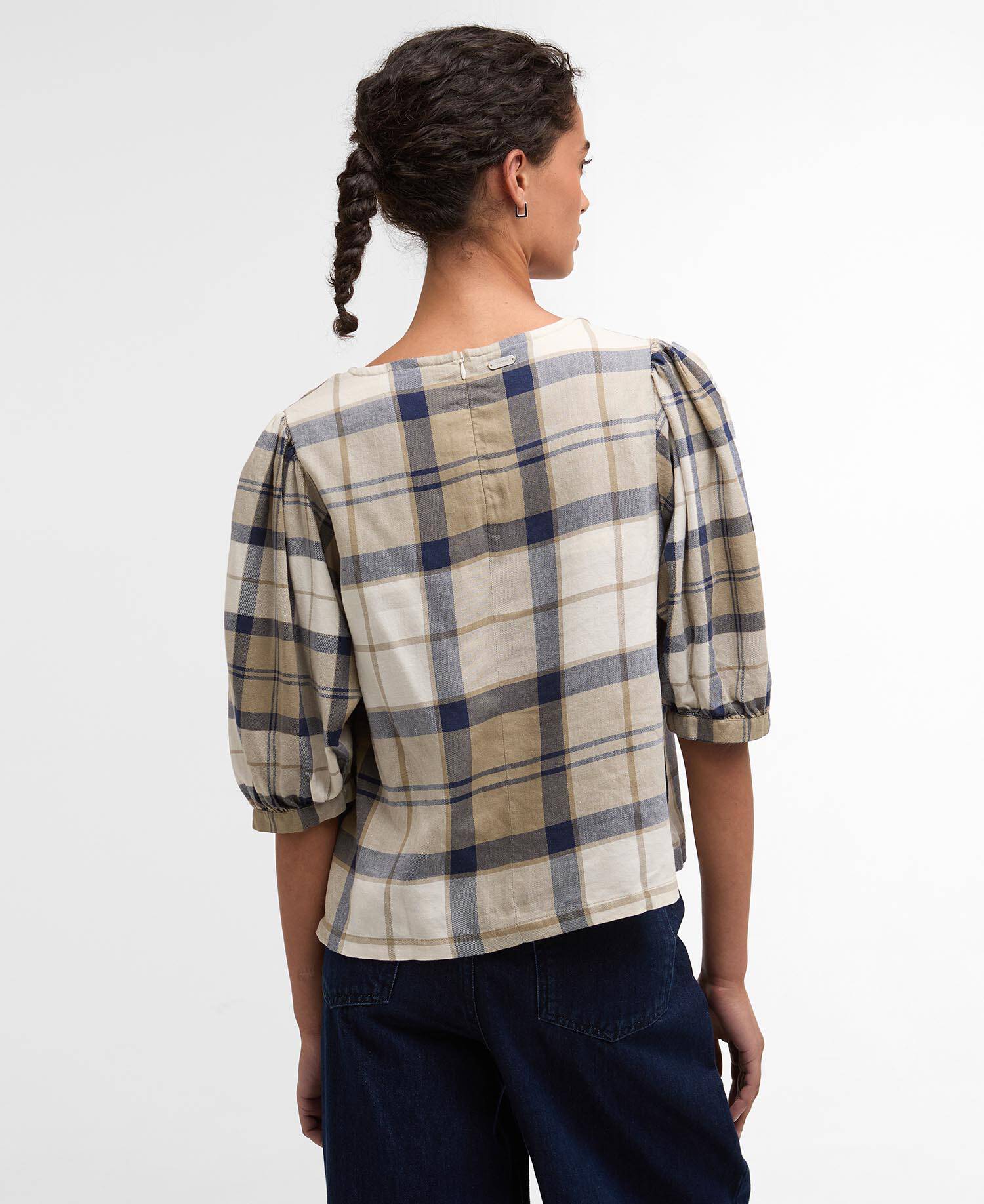 Ballina Shirt Dress Navy Tartan image number 2