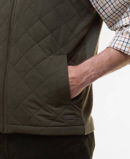 Shoveler Knitted Gilet Olive Shoveler Knitted Gilet Olive