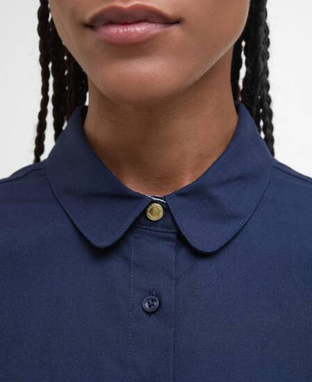 Lavender Tailored Long-Sleeved Shirt Navy/Hessian