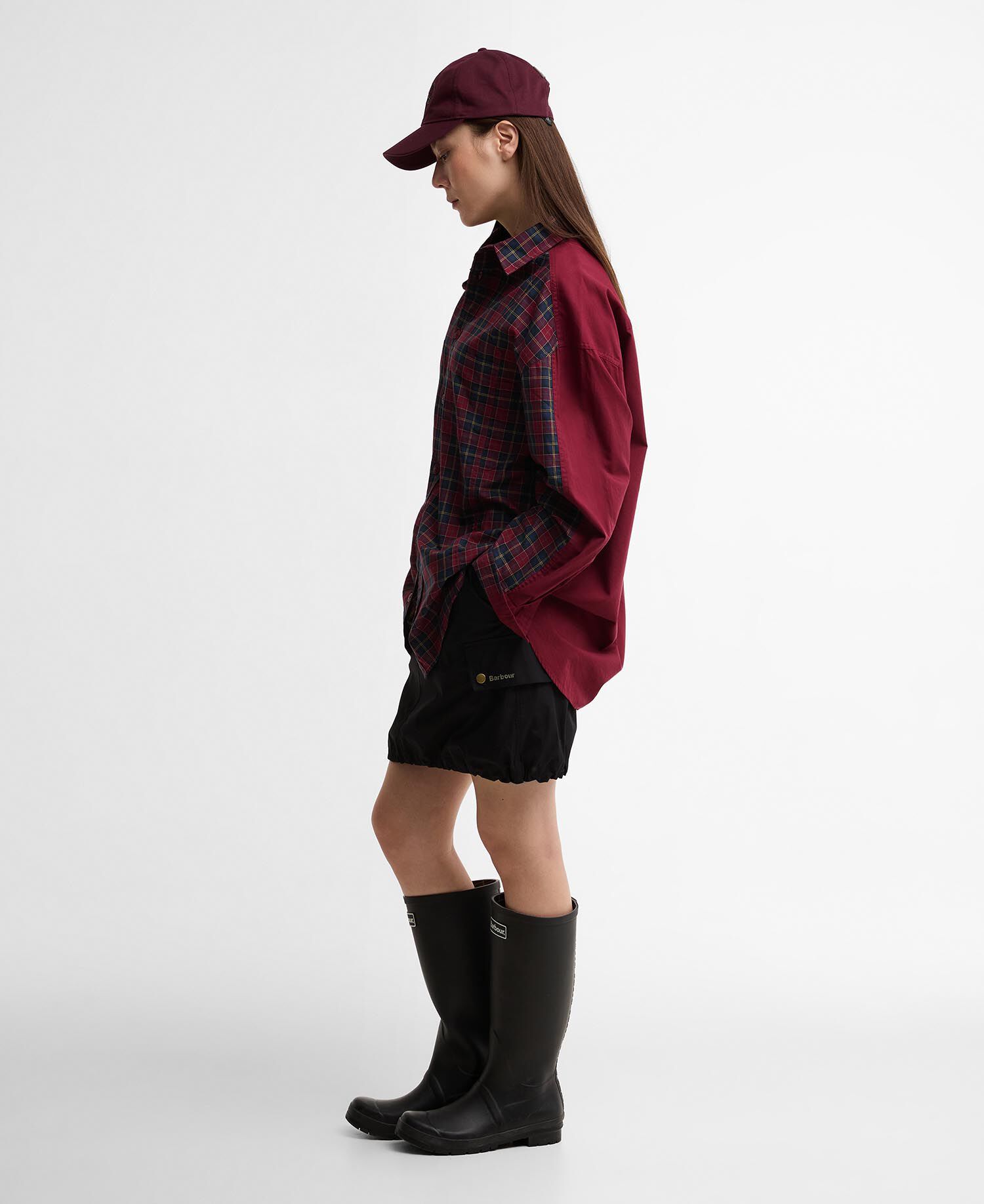 Barbour x Feng Chen Wang Split Pocket Long-Sleeved Tartan Shirt Cardinal Tartan