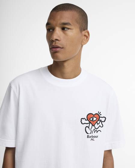 Barbour x Mul T-Shirt Camping Trip Relaxed White