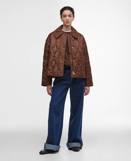Giacca trapuntata Bernadette Vicuna/Hessian Tartan