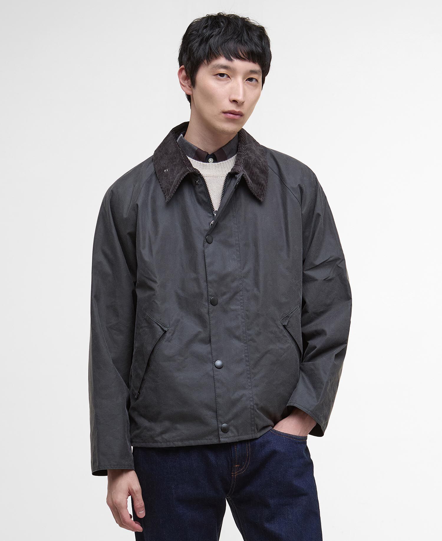 ジャケット・アウター Barbour TRANSPORT 36 waxed cotton black Barbour OS Transport Wax Jacket Classic Black