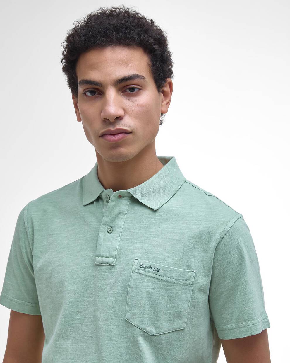 Pigment Dye Slub Polo Shirt