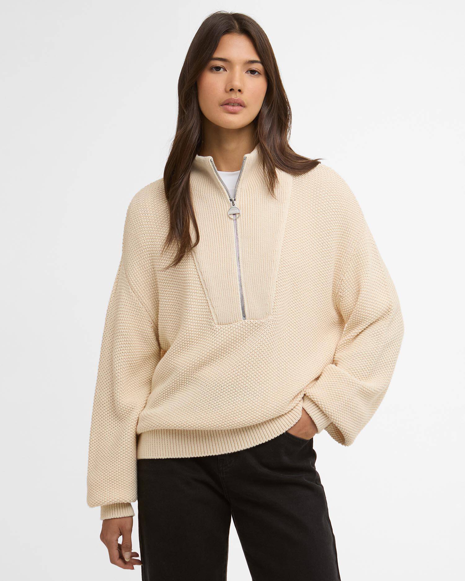 Rae Quarter-Zip Jumper Bone White image number 0
