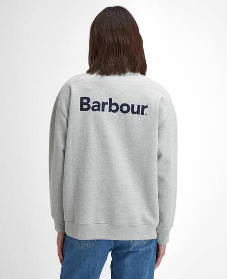 Brushed Nicholas Oversized Crew Neck Jumper Grey Marl