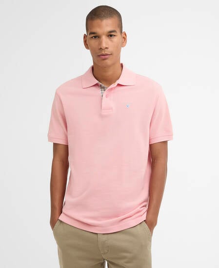 Poloshirt Tartan Pique Mineral Pink