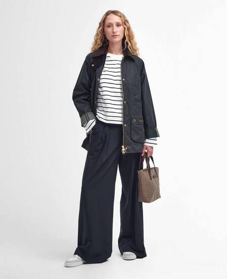 Modern Beadnell Waxed Jacket Sage-Ancient