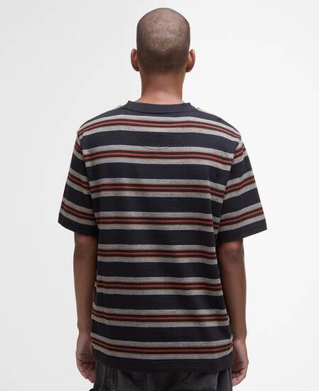 T-shirt a righe Sandwick dalla vestibilit&agrave; comoda Black