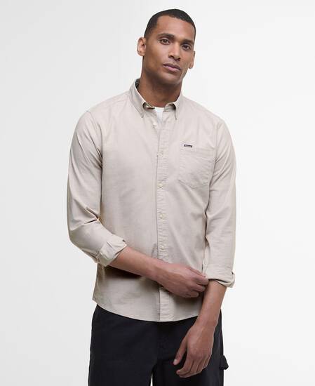 Marsden Tailored Long-Sleeved Shirt Washed Stone