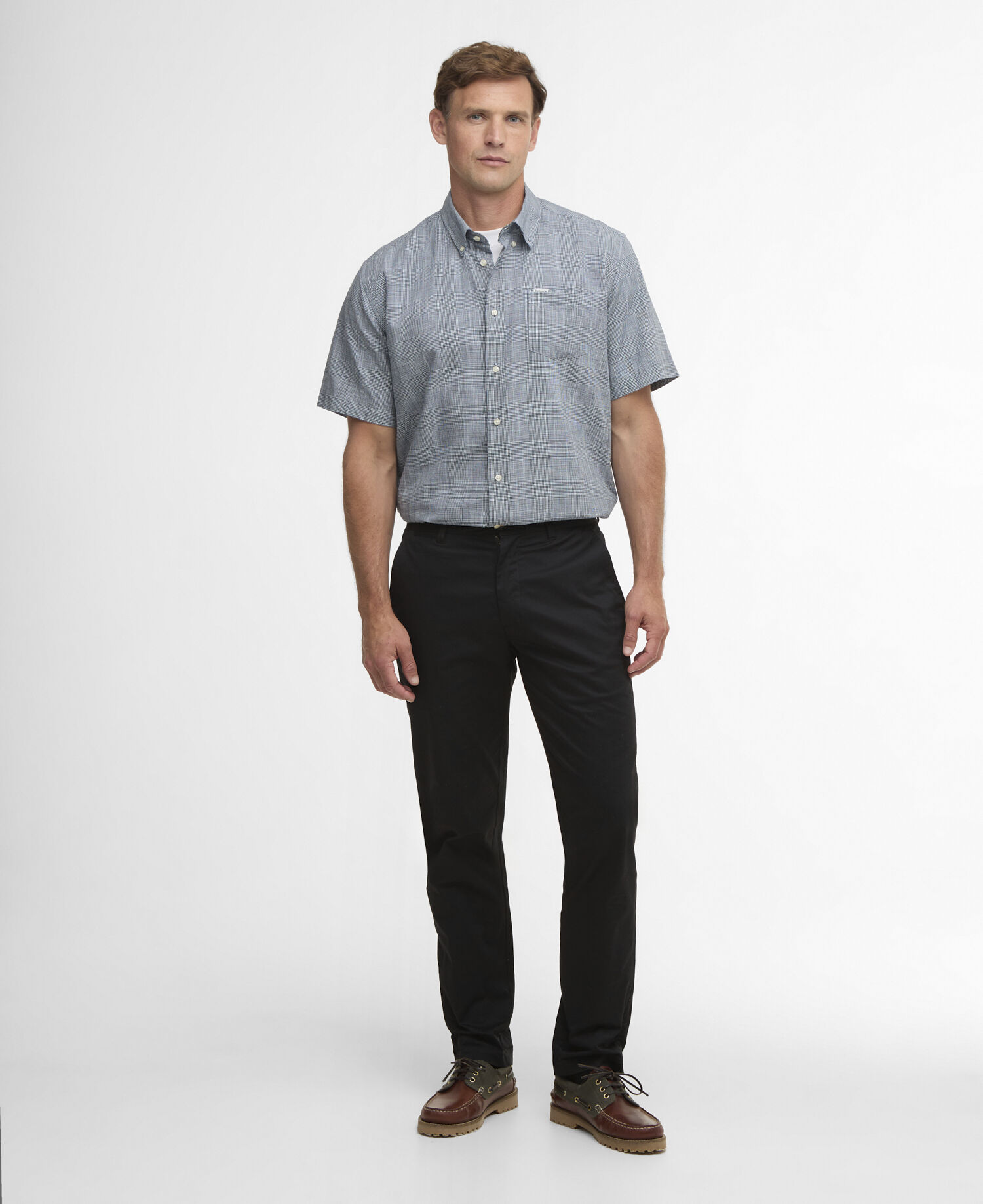 Leinen-Kurzarmhemd Fleming Regular Navy