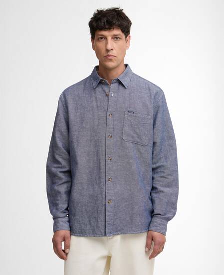 Bradden Linen Blend Relaxed Shirt Indigo