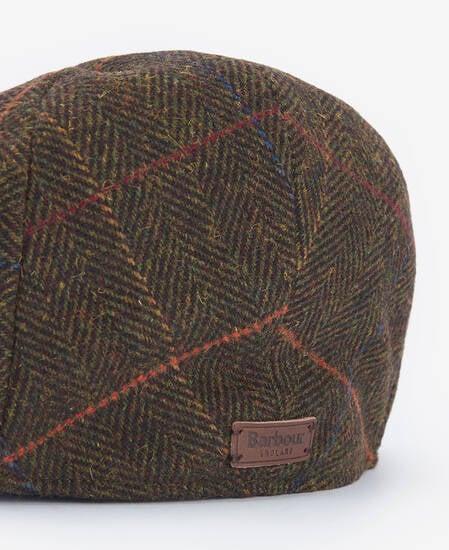 Wilkin Flat Cap Olive Herringbone