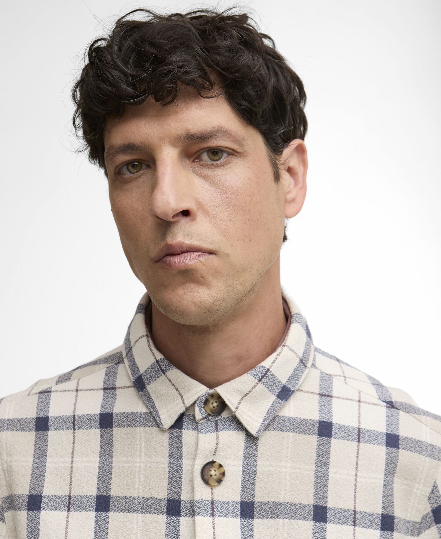 Overshirt Vennel in tartan testurizzato Oban Mist Tartan