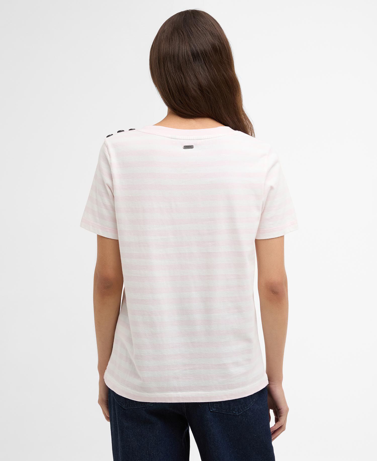 T-shirt Ferryside con motivo a righe Pink