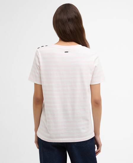 T-shirt Ferryside con motivo a righe Pink